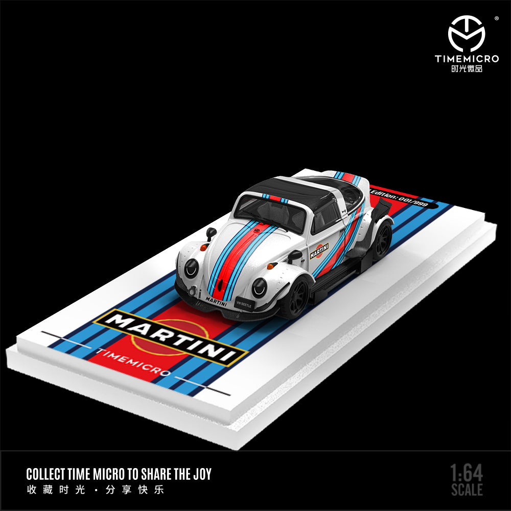 Time Micro 1/64 Car Hauler Trailer Set Martini Edition- Mercedes Benz G-Class G550 & Volkswagen Beetle & Trailer
