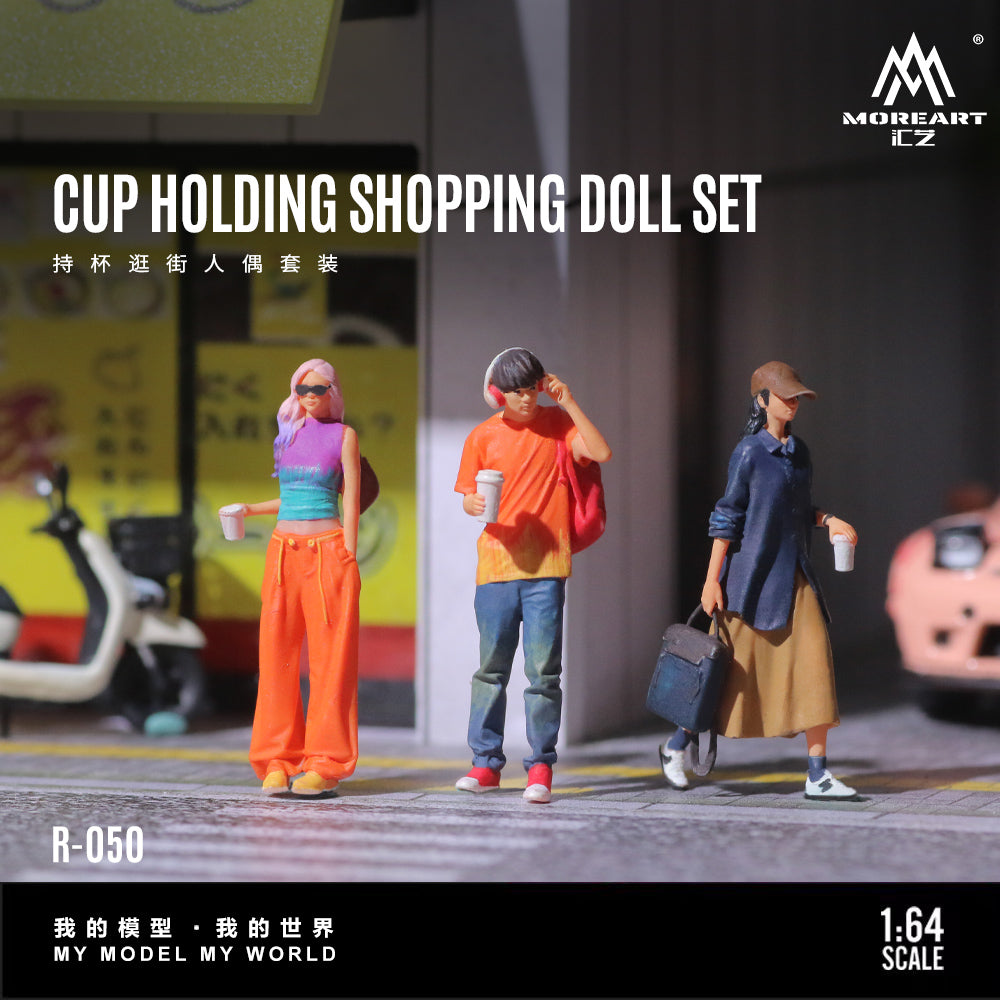 MoreArt 1:64 Cup Holding Shopping Doll Set (3 Figures Set)