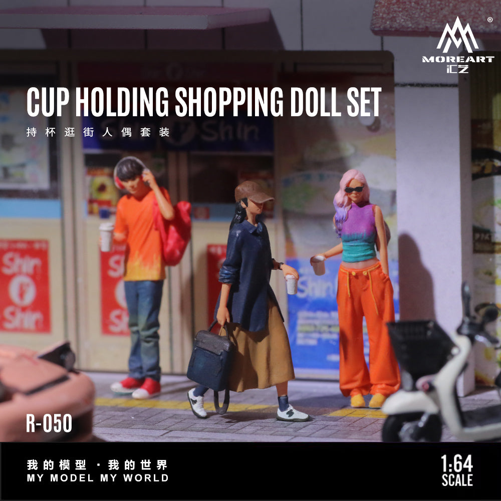 MoreArt 1:64 Cup Holding Shopping Doll Set (3 Figures Set)