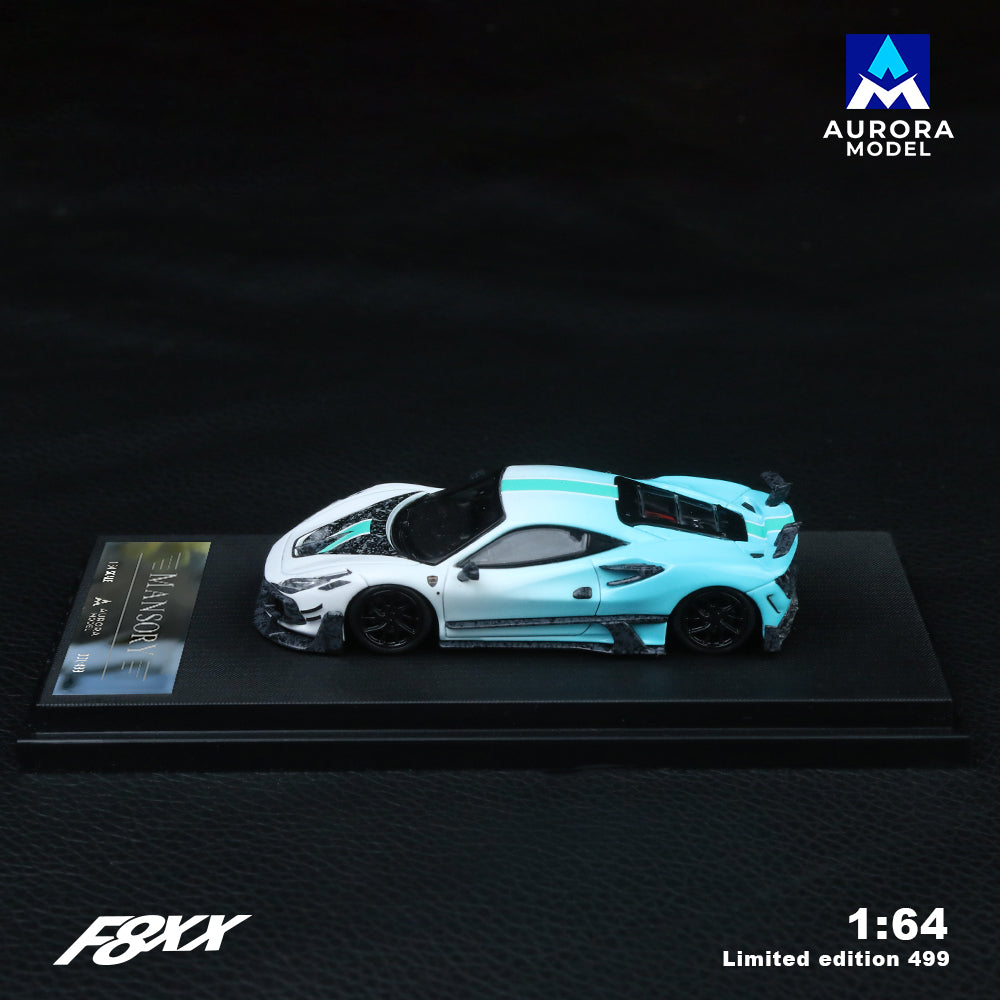 Aurora Model 1:64 Ferrari F8 F8XX Mansory Custom Fading Green and Grey