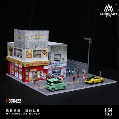 MoreArt 1:64 Japanese Curry  Restaurant Scene Model LED Light Diorama