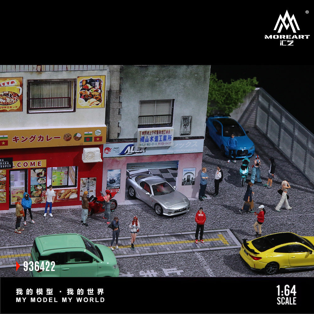 MoreArt 1:64 Japanese Curry  Restaurant Scene Model LED Light Diorama