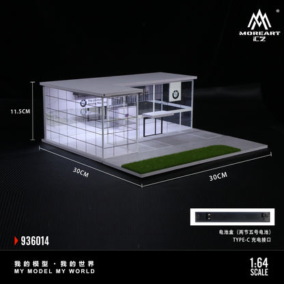 MoreArt 1:64 BMW Dealership Shop Two Layers Assembly Showroom LED Light Scene Diorama Model