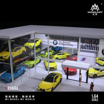 MoreArt 1:64 BMW Dealership Shop Two Layers Assembly Showroom LED Light Scene Diorama Model