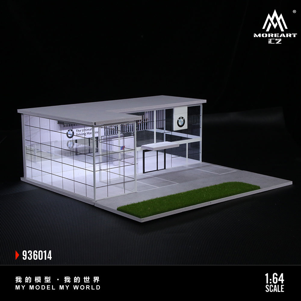 MoreArt 1:64 BMW Dealership Shop Two Layers Assembly Showroom LED Light Scene Diorama Model
