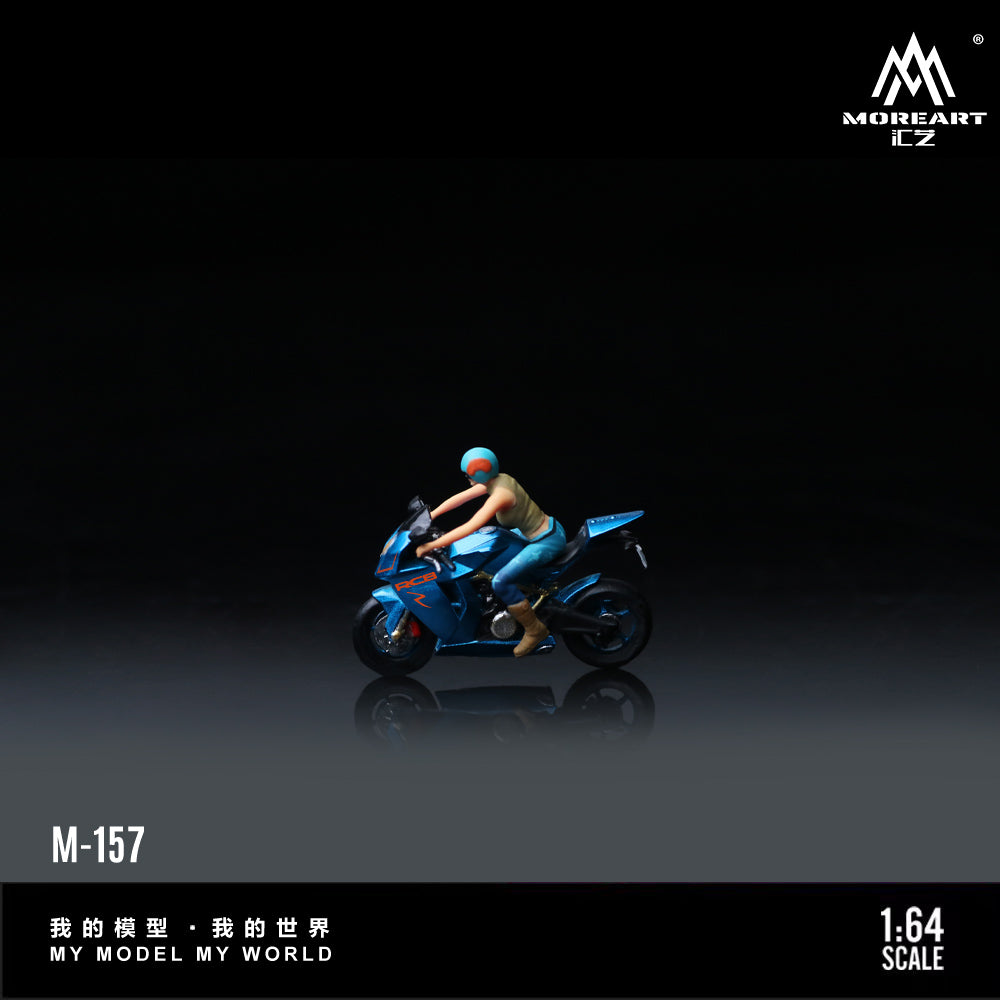 MoreArt 1:64 KTM 1190 Bright Blue Girl Motorcycle Doll Figure Set (1 Motorcycle + 1 Figure)