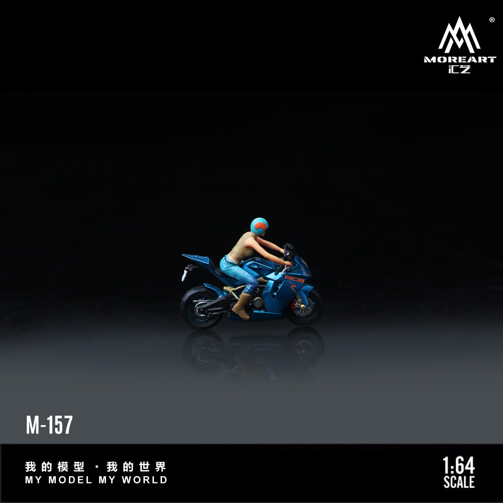 MoreArt 1:64 KTM 1190 Bright Blue Girl Motorcycle Doll Figure Set (1 Motorcycle + 1 Figure)