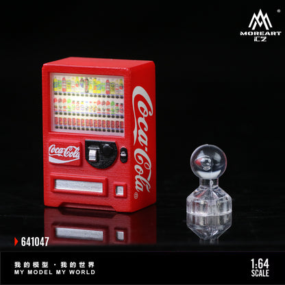 MoreArt 1:64 Coca-Cola LED Light Beverage Vending Machines (2 Machines with Magnetic Touch Switch)