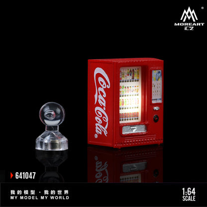 MoreArt 1:64 Coca-Cola LED Light Beverage Vending Machines (2 Machines with Magnetic Touch Switch)