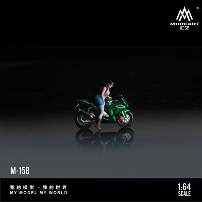 MoreArt 1:64 Suzuki Green Magic Motorcycle Girl Doll Set (1 Motorcycle + 1 Figure)