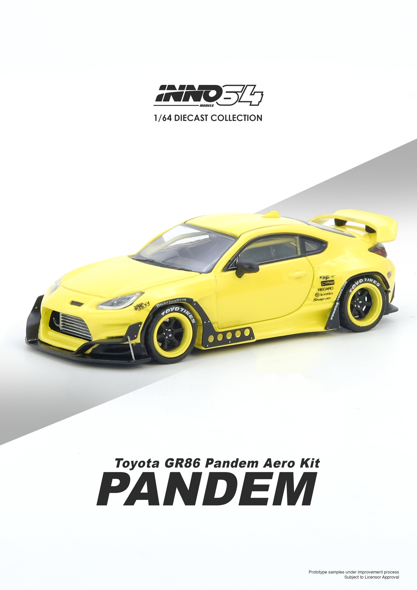 INNO64 1:64 TOYOTA GR86 PANDEM Yellow (IN64-GR86P-YELLOW)