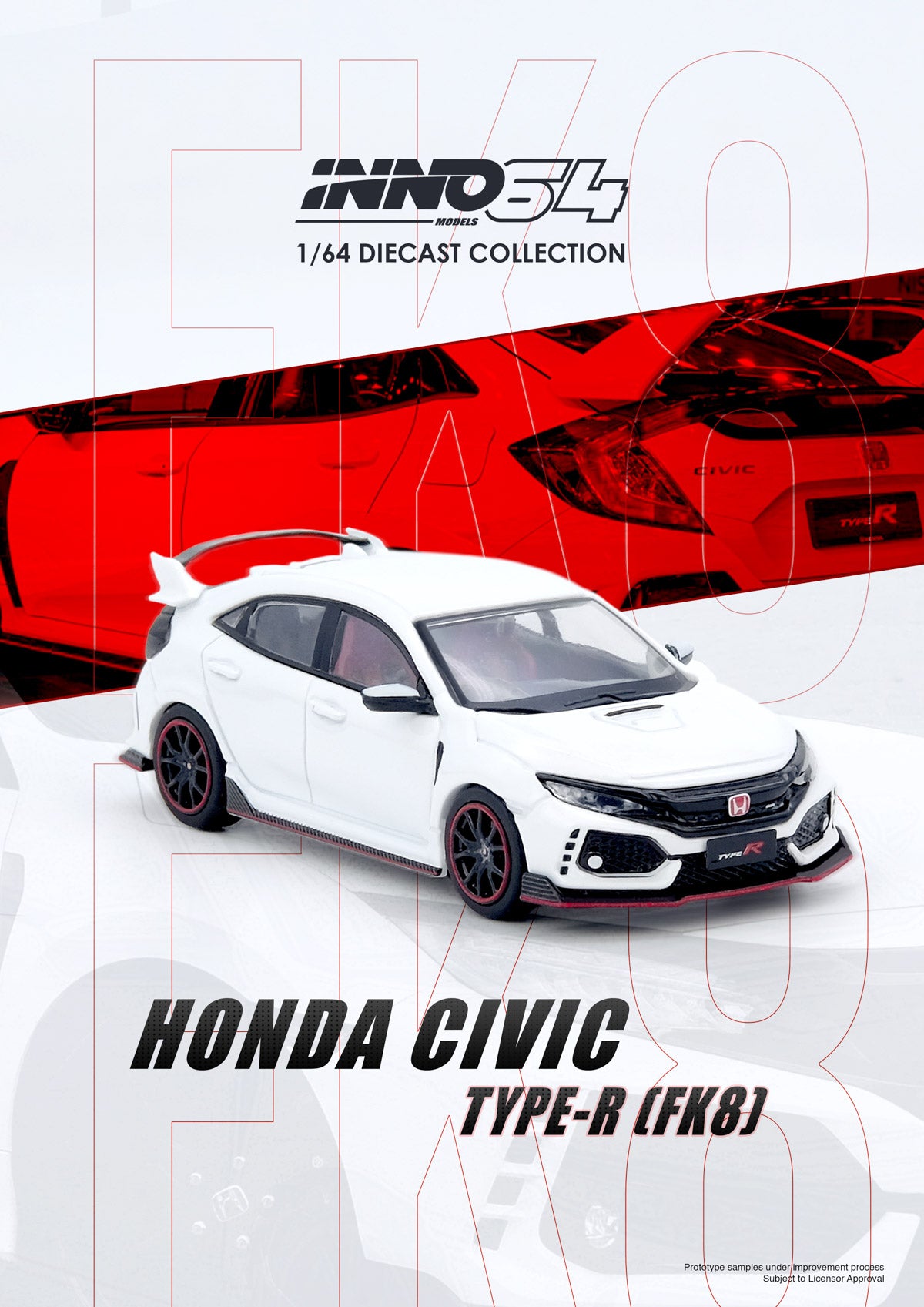 INNO64 1/64 HONDA CIVIC TYPE-R (FK8) White (IN64-FK8-WHI)