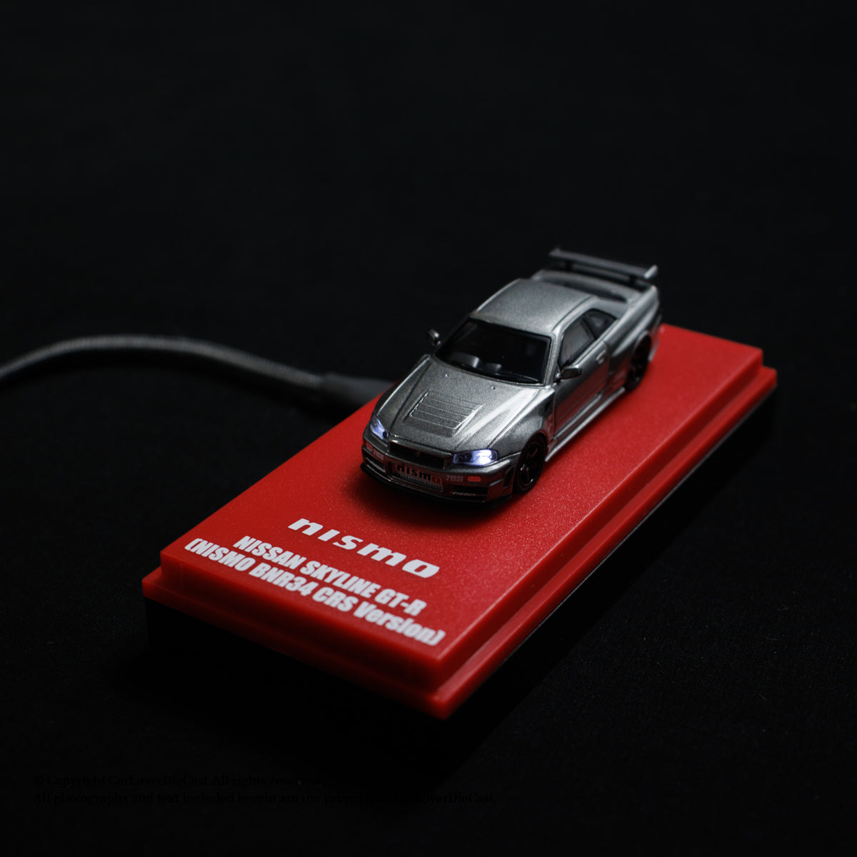 Kyosho 1:64 Nissan NISMO R34 GT-R Grey NISMO BNR34 CRS Version (MOTN LED Base Compatible)