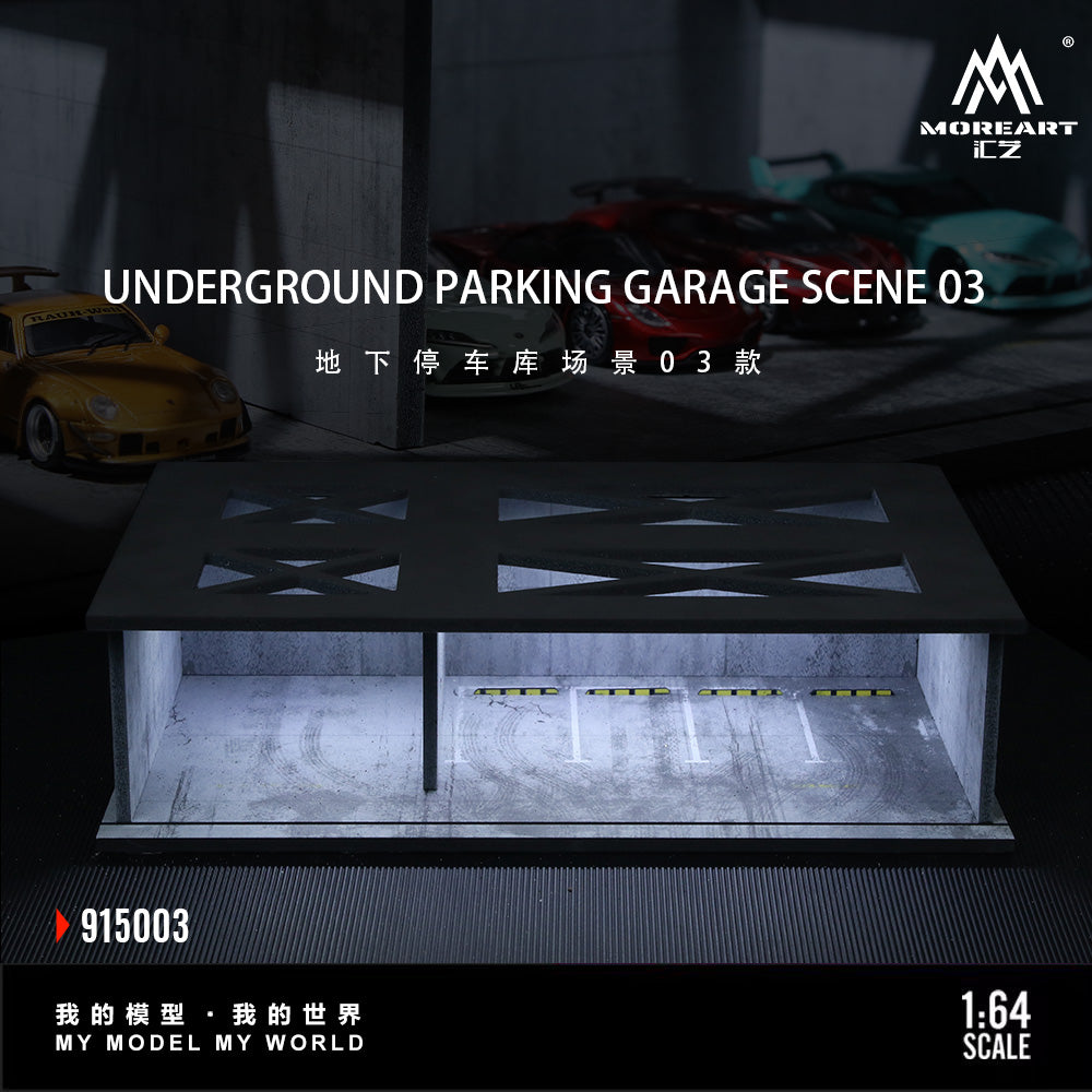 MoreArt 1:64 Underground Parking Garage Scene 03 Model LED Light Diorama