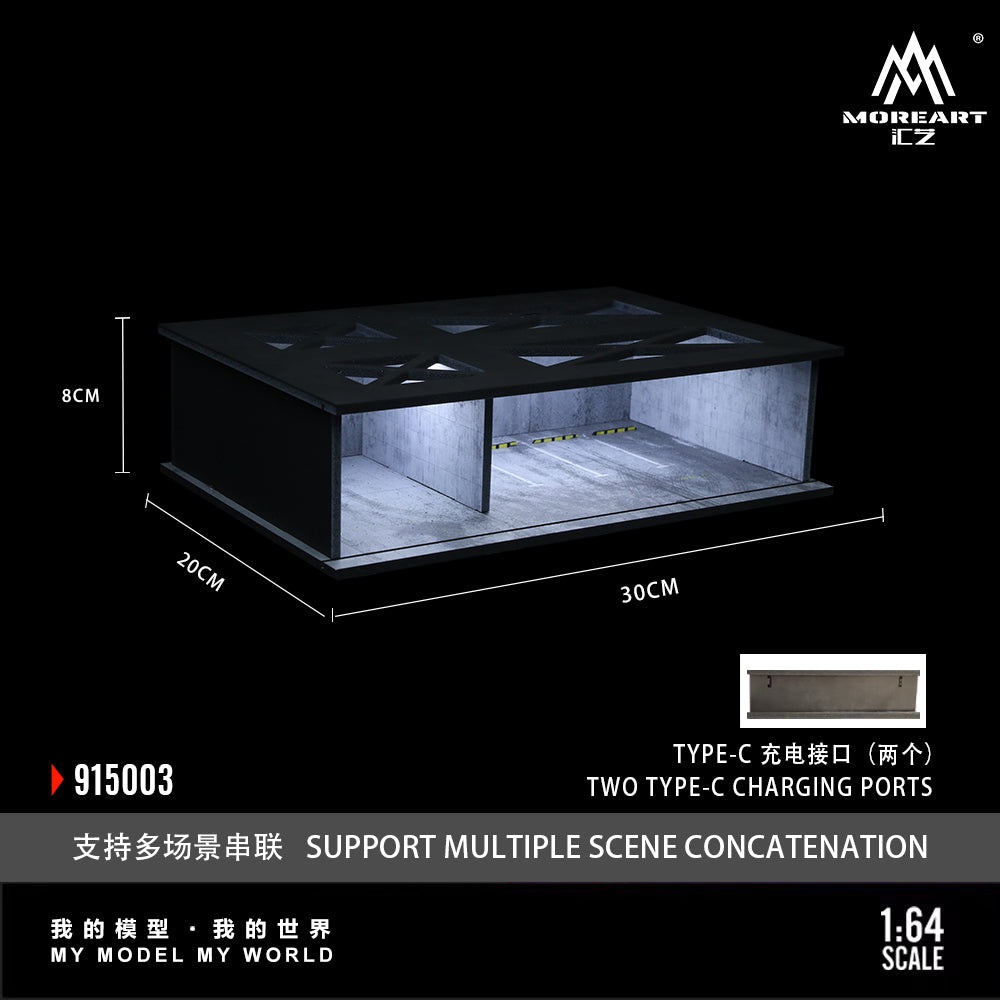 MoreArt 1:64 Underground Parking Garage Scene 03 Model LED Light Diorama