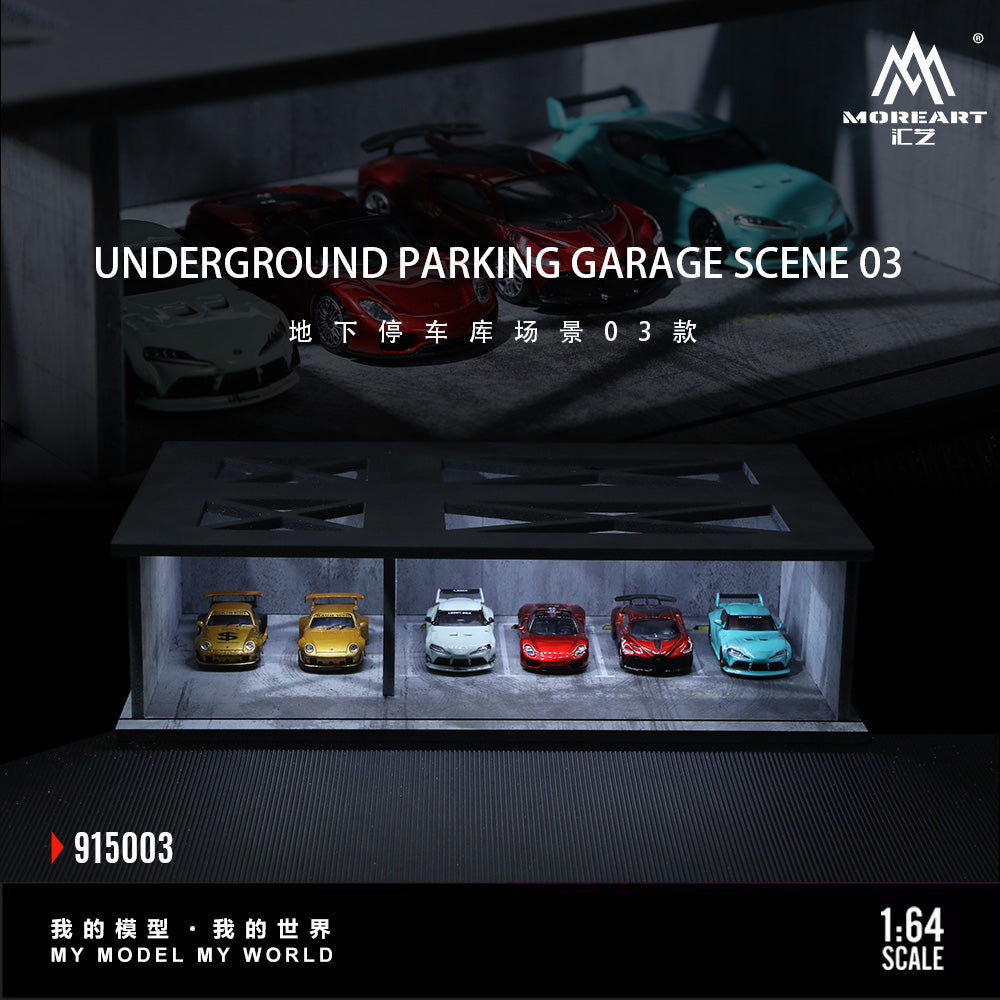 MoreArt 1:64 Underground Parking Garage Scene 03 Model LED Light Diorama