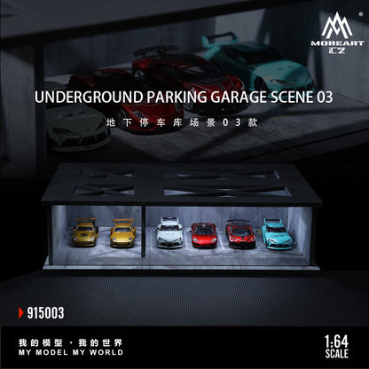MoreArt 1:64 Underground Parking Garage Scene 03 Model LED Light Diorama