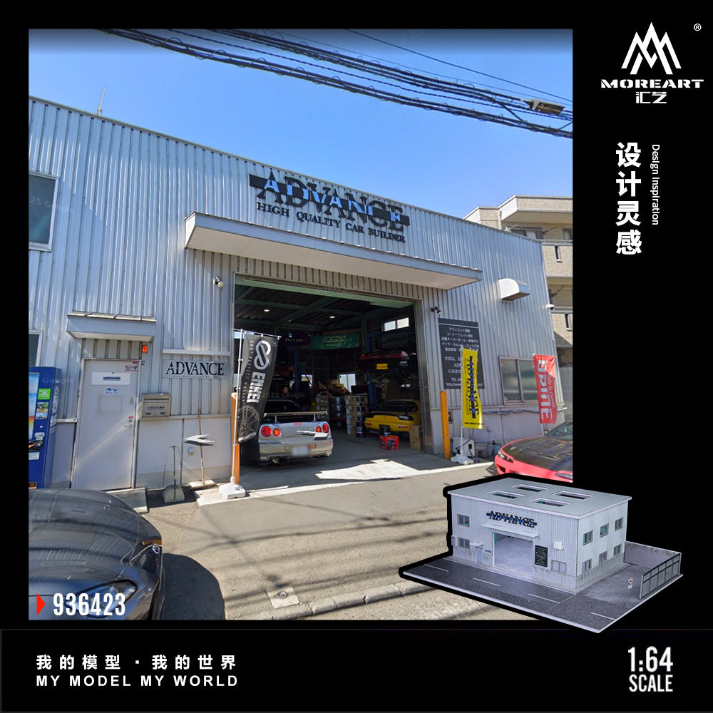 MoreArt 1:64 Yokohama Repair Shop Scene Model LED Light Diorama
