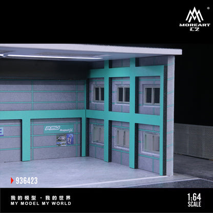MoreArt 1:64 Yokohama Repair Shop Scene Model LED Light Diorama