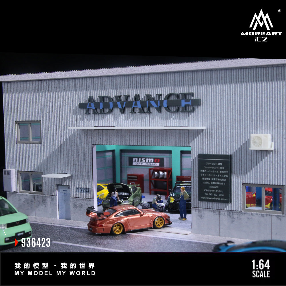 MoreArt 1:64 Yokohama Repair Shop Scene Model LED Light Diorama