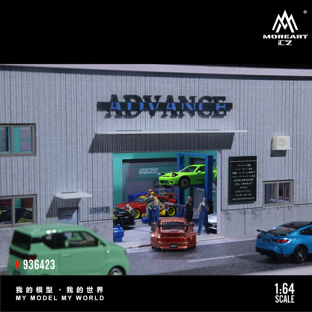MoreArt 1:64 Yokohama Repair Shop Scene Model LED Light Diorama