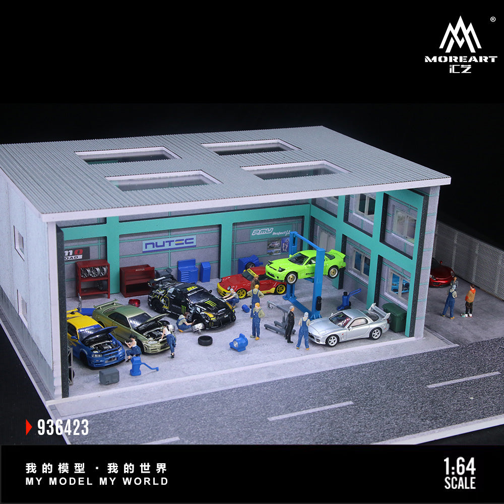 MoreArt 1:64 Yokohama Repair Shop Scene Model LED Light Diorama