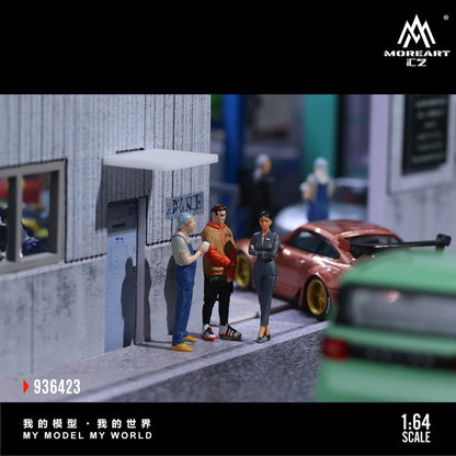 MoreArt 1:64 Yokohama Repair Shop Scene Model LED Light Diorama