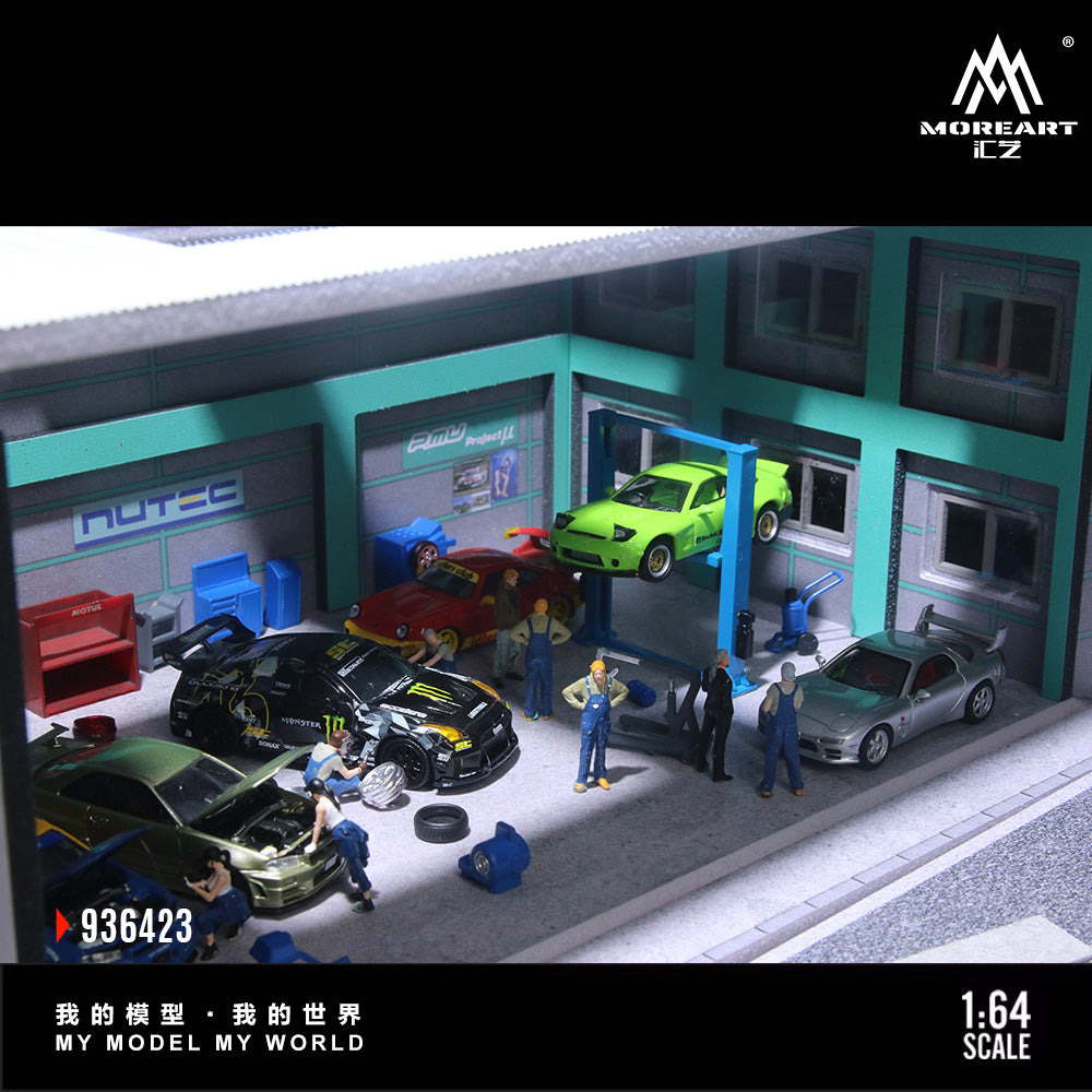 MoreArt 1:64 Yokohama Repair Shop Scene Model LED Light Diorama