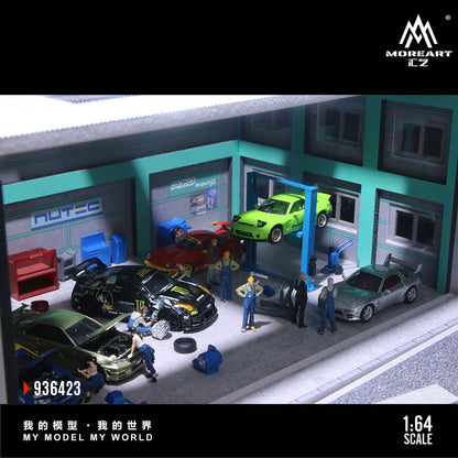 MoreArt 1:64 Yokohama Repair Shop Scene Model LED Light Diorama
