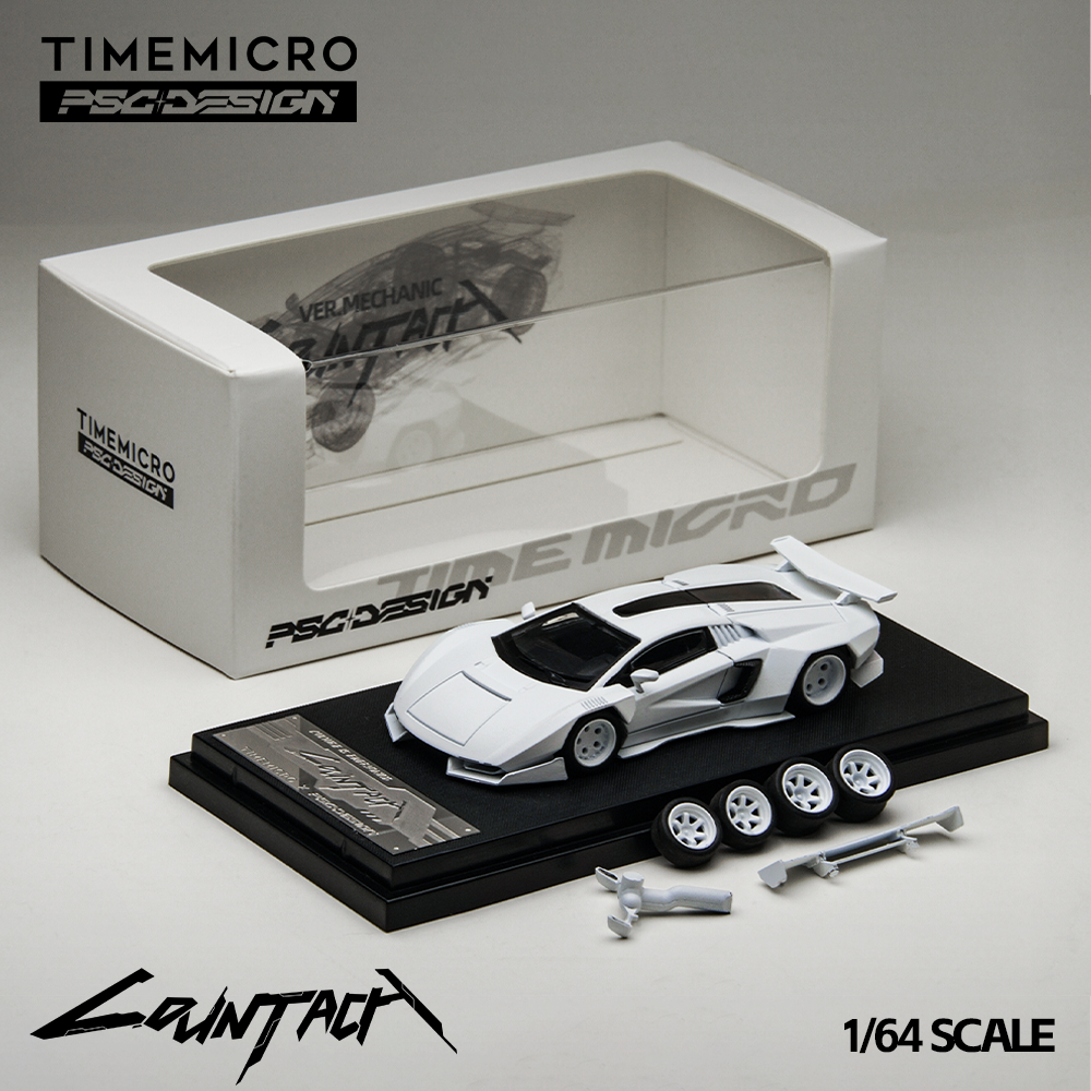 Time Micro X PSC Design 1:64 Lamborghini Countach V Engineer Edition with Extra Set of Wheels and Accessories
