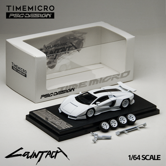 Time Micro X PSC Design 1:64 Lamborghini Countach V Engineer Edition with Extra Set of Wheels and Accessories