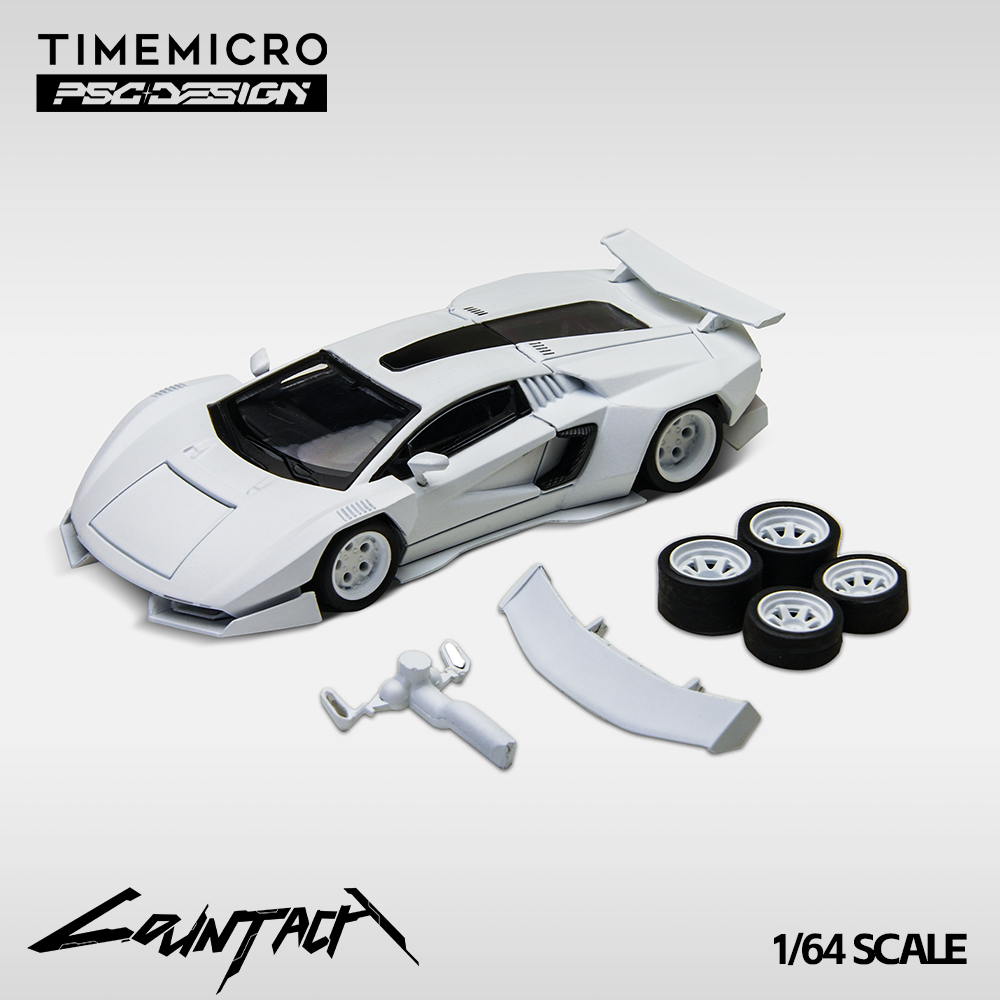 Time Micro X PSC Design 1:64 Lamborghini Countach V Engineer Edition with Extra Set of Wheels and Accessories