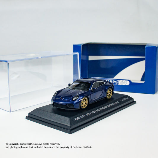 MINICHAMPS 1:64 PORSCHE 911 (992.2) GT3 TOURING - 2025 - BLUE METALLIC - EXCLUSIVE FOR CLDC