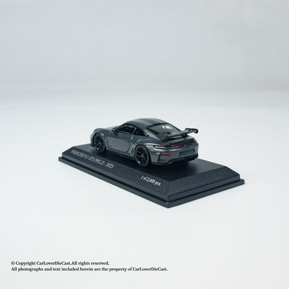 MINICHAMPS 1:64 PORSCHE 911 (992.2) GT3-2025-GREY W WEISSACH PACKAGE - EXCLUSIVE FOR CLDC
