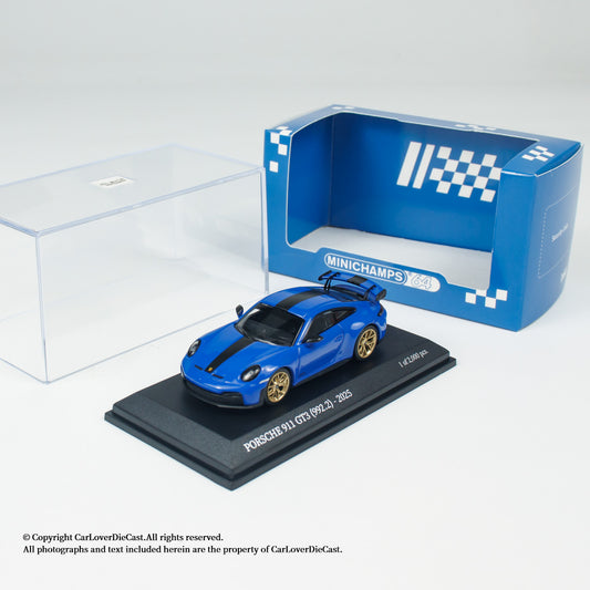MINICHAMPS 1:64 PORSCHE 911 (992.2) GT3-2025-BLUE W WEISSACH PACKAGE - EXCLUSIVE FOR CLDC