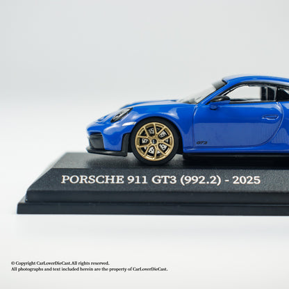 MINICHAMPS 1:64 PORSCHE 911 (992.2) GT3-2025-BLUE W WEISSACH PACKAGE - EXCLUSIVE FOR CLDC