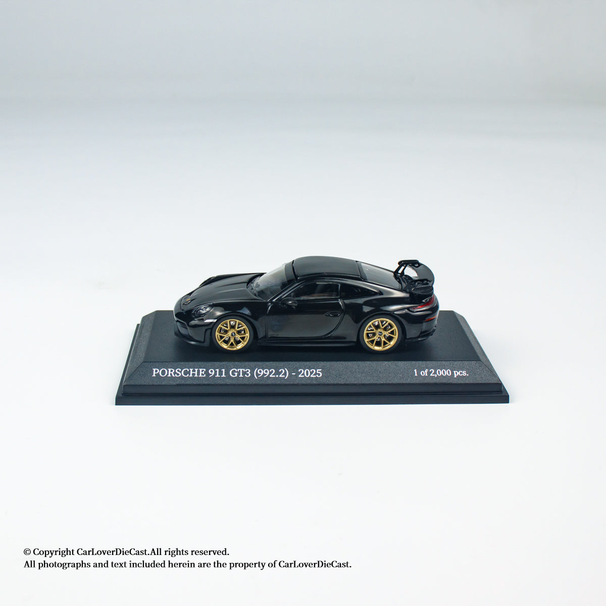 MINICHAMPS 1:64 PORSCHE 911 (992.2) GT3-2025-BLACK W WEISSACH PACKAGE - EXCLUSIVE FOR CLDC