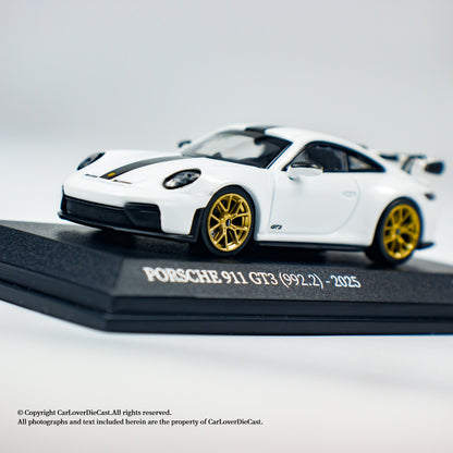 MINICHAMPS 1:64 PORSCHE 911 (992.2) GT3-2025-WHITE W WEISSACH PACKAGE - EXCLUSIVE FOR CLDC