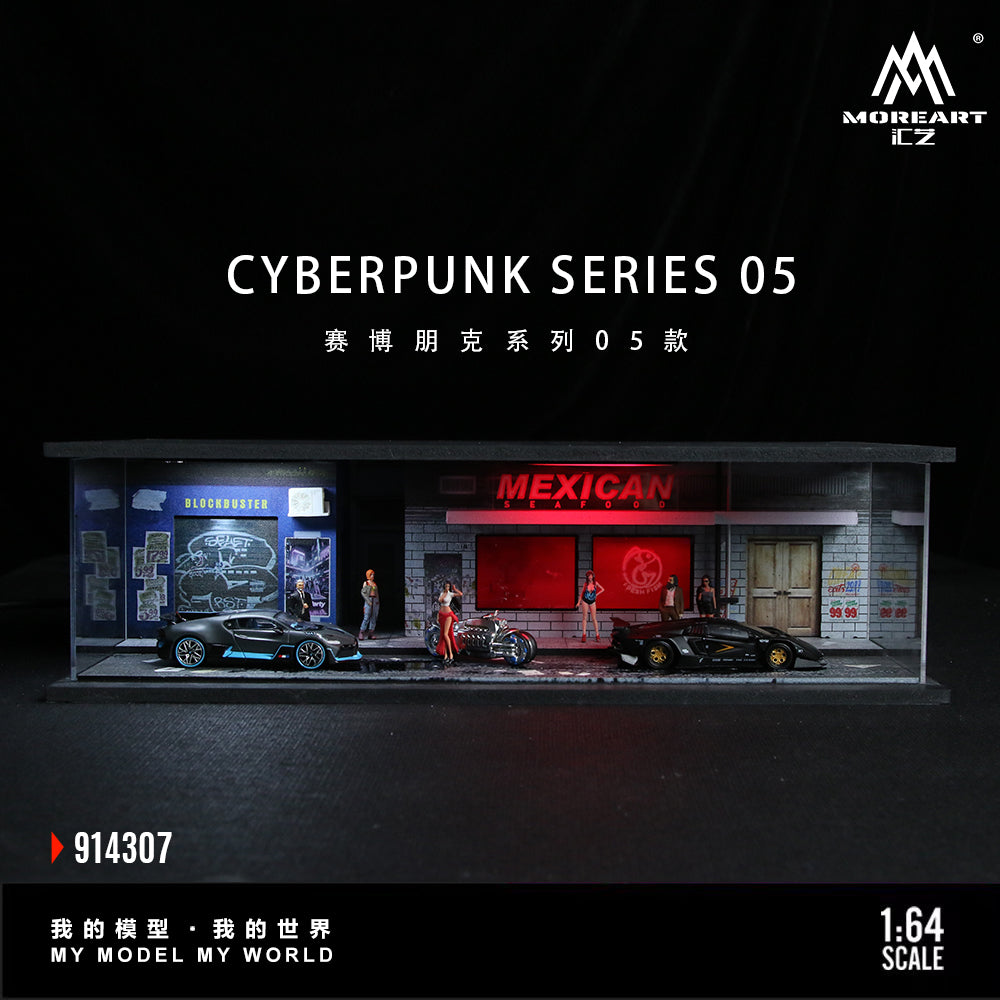 MoreArt 1:64 Cyberpunk Series 05 Diorama Red and White LED Light