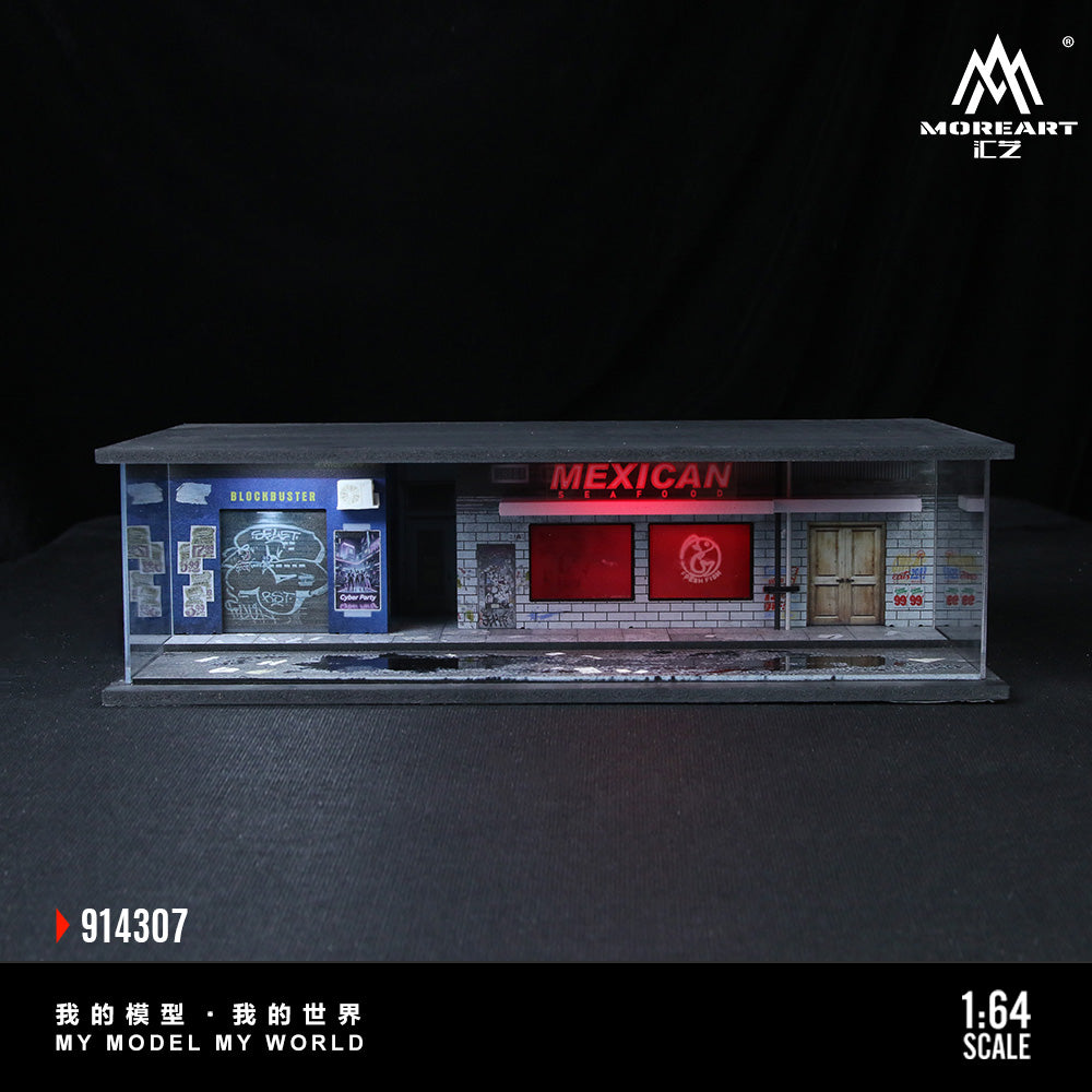 MoreArt 1:64 Cyberpunk Series 05 Diorama Red and White LED Light