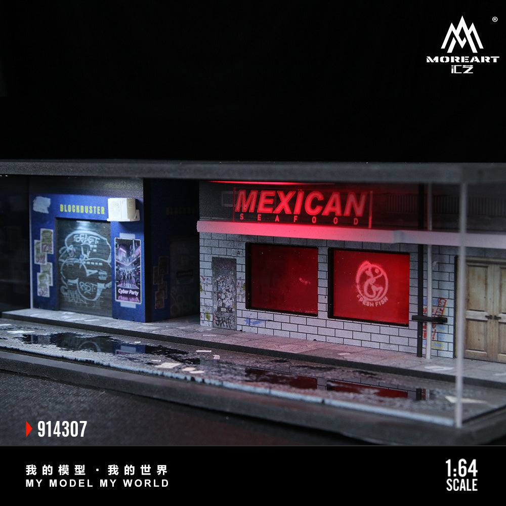 MoreArt 1:64 Cyberpunk Series 05 Diorama Red and White LED Light