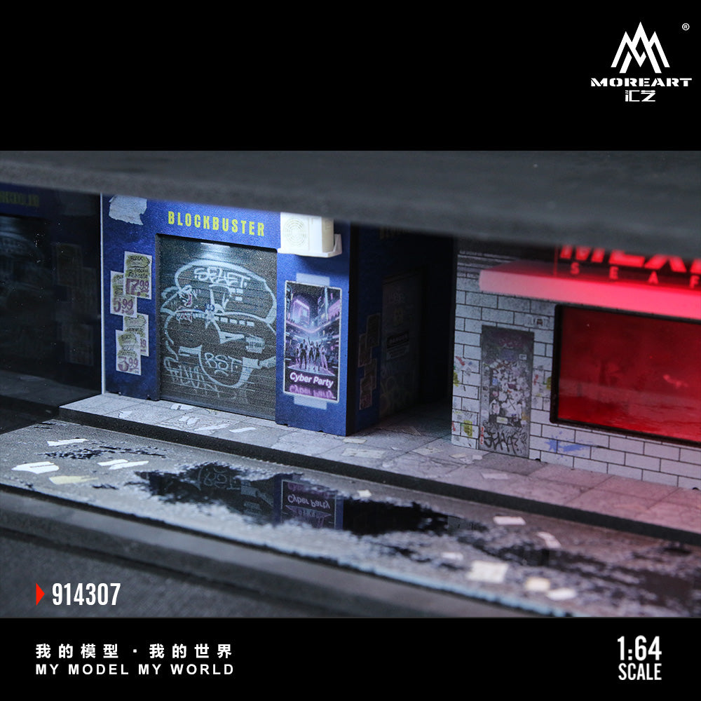 MoreArt 1:64 Cyberpunk Series 05 Diorama Red and White LED Light
