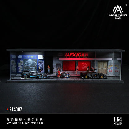 MoreArt 1:64 Cyberpunk Series 05 Diorama Red and White LED Light