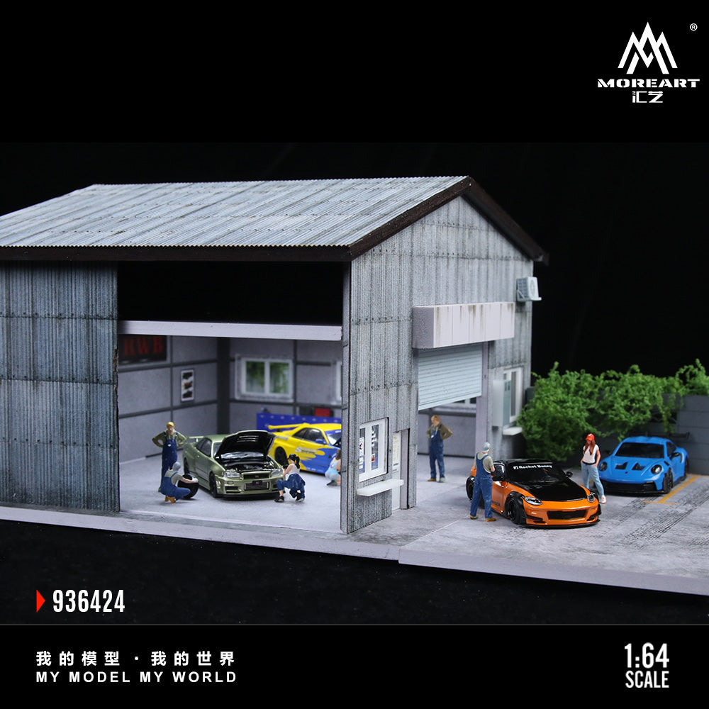 MoreArt 1:64 Factory Building C Scene Model LED Light Diorama