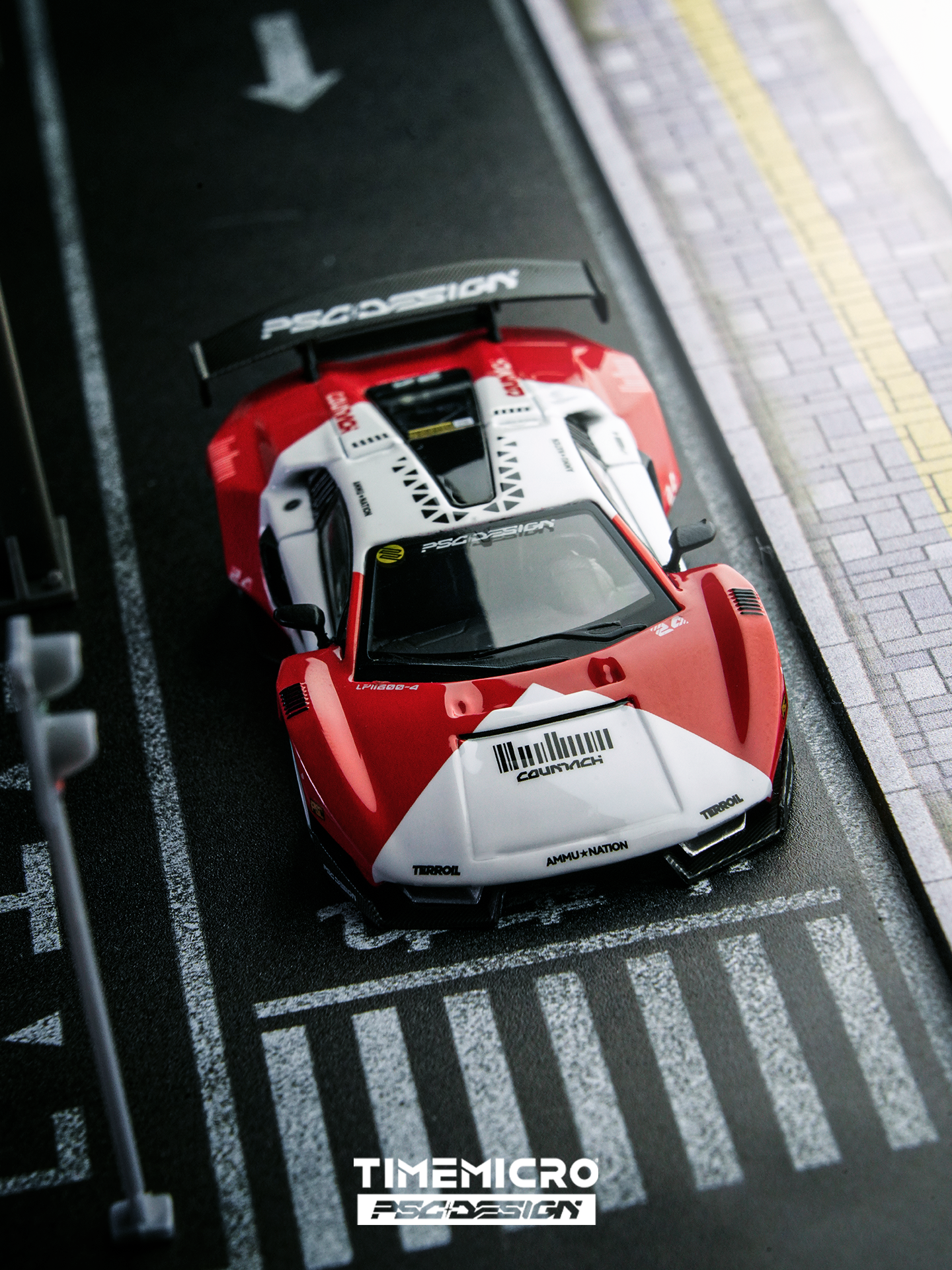 Time Micro X PSC Design 1:64 Lamborghini Countach V Engineer Marlboro Edition in Premium Box Packaging
