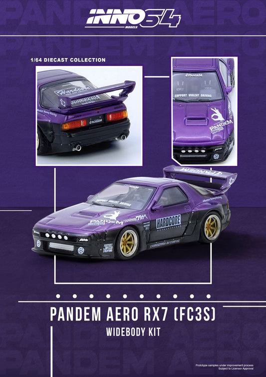 INNO64 1:64 MAZDA RX7 (FC3S) PANDEM ROCKET BUNNY Purple (IN64-RX7FCP-PB)