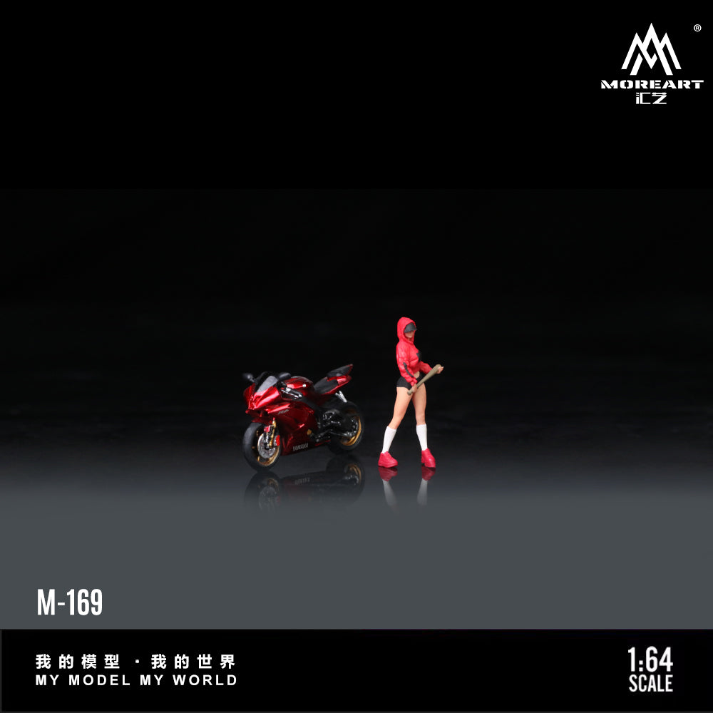 MoreArt 1:64 Yamaha R6 Baseball Girl Motorcycle Doll Set (1 Motorcycle + 1 Figure)