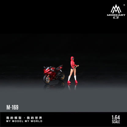 MoreArt 1:64 Yamaha R6 Baseball Girl Motorcycle Doll Set (1 Motorcycle + 1 Figure)