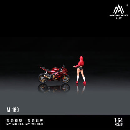 MoreArt 1:64 Yamaha R6 Baseball Girl Motorcycle Doll Set (1 Motorcycle + 1 Figure)