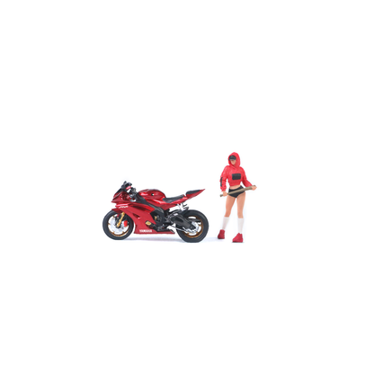 MoreArt 1:64 Yamaha R6 Baseball Girl Motorcycle Doll Set (1 Motorcycle + 1 Figure)